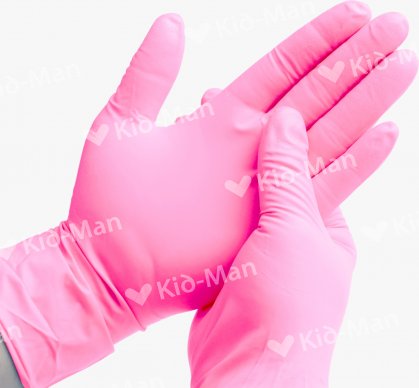KID-MAN NITRILINĖS PIRŠTINĖS ROŽINĖS N100, DYDIS S