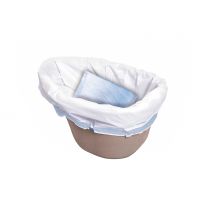 TUALETO KĖDĖ SU PAMINKŠTINTA SĖDYNE IR 20 VNT CARE BAG (RINKINYS)